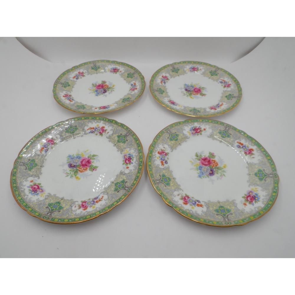 4 Shelley Georgian 7.75" Plates Green